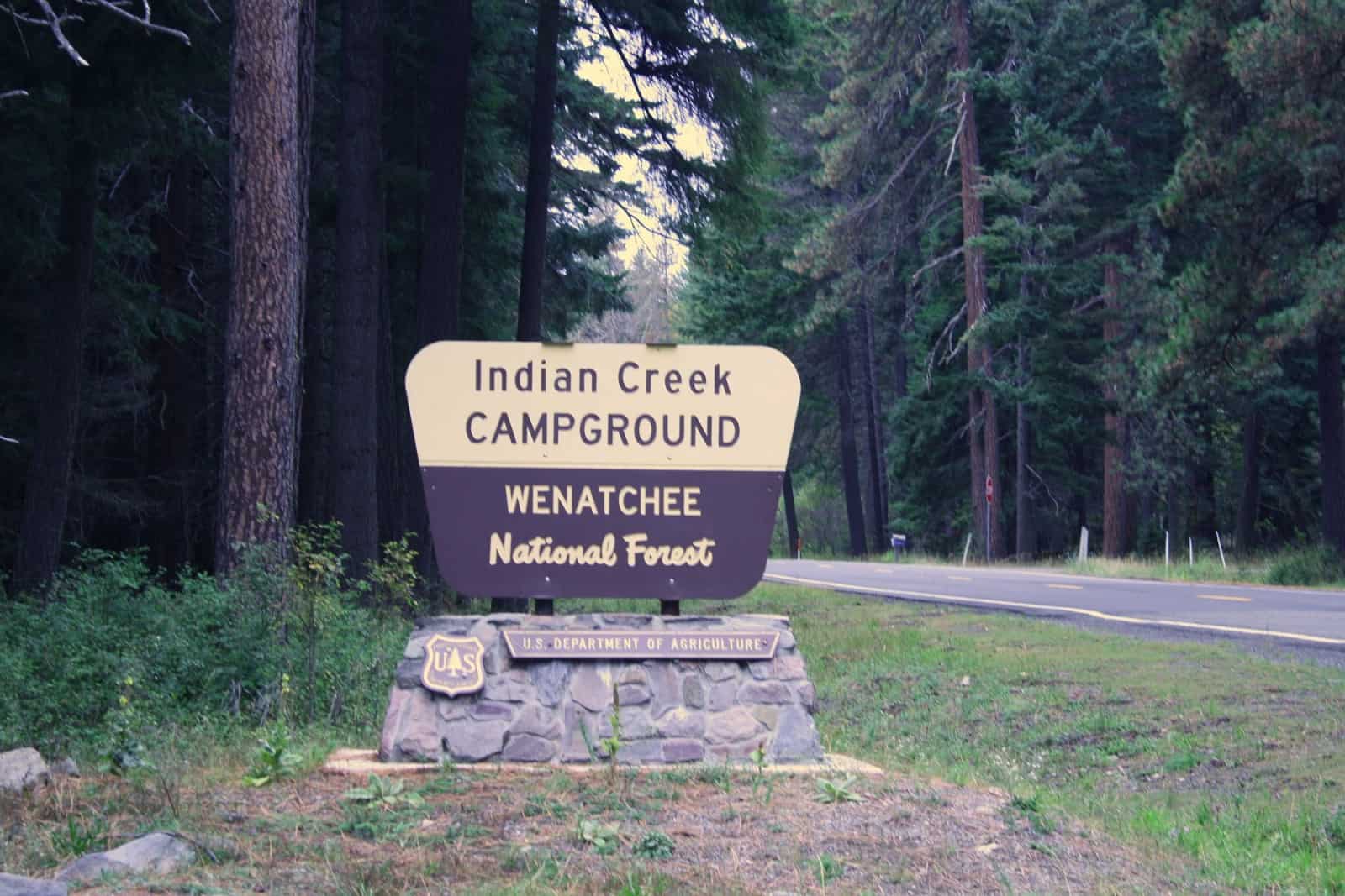 Indian Creek Campground sign