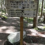 Trail sign indicating lots of exciting features along the way