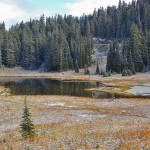a tipsoo Lake dusted snow