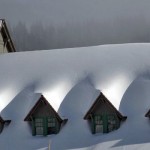 Snow covered lodge