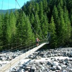 Suspension bridge over the Carbon River