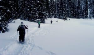 A group of people on a Snowshoe Tour