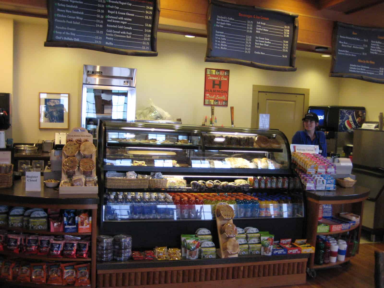 Display case at Tatoosh Cafe