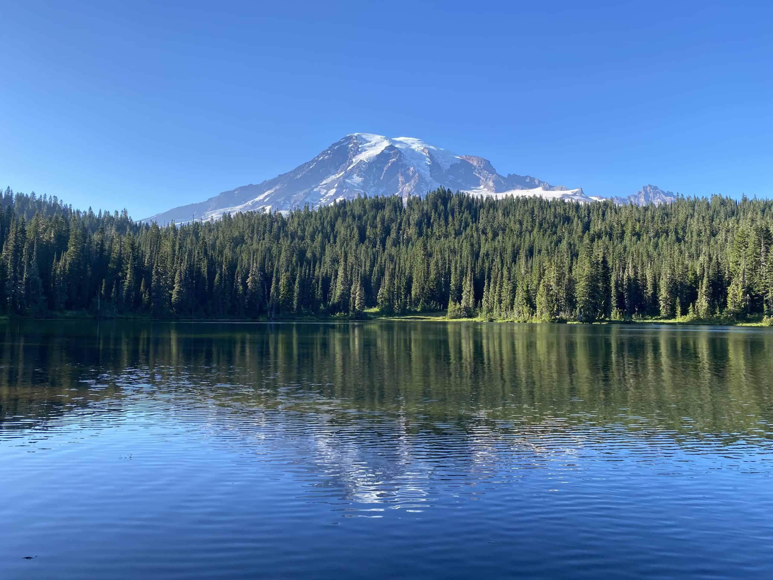 View at Reflection Lakes at Mount Rainier