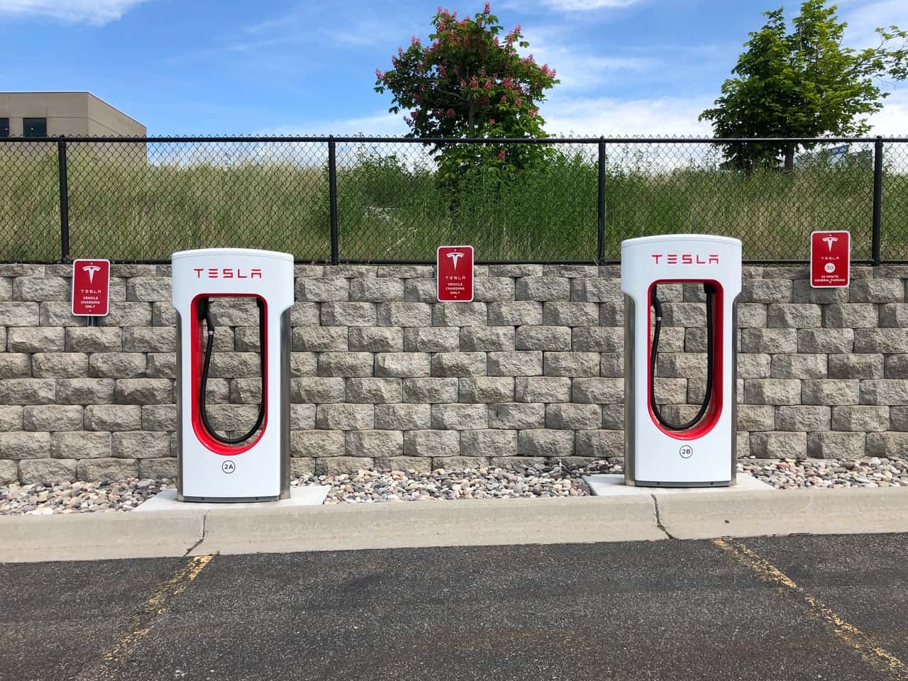 Two Tesla Charging Stations