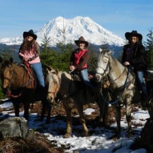 View of Mount Rainier on a guided trail ride with EZ Times 